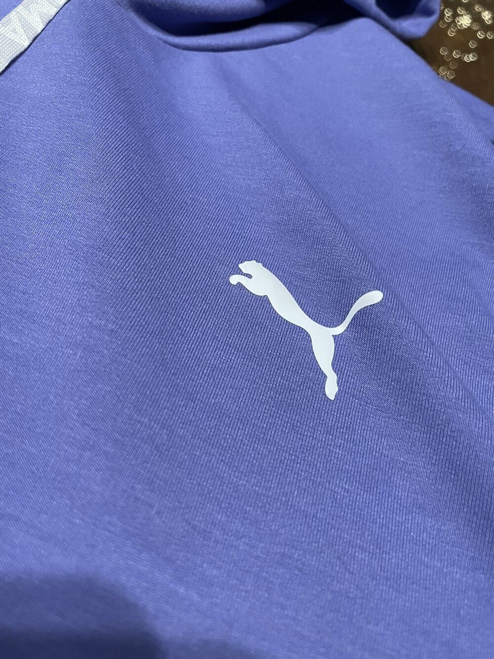 Puma Purple Drawstring High Neck Hoodie Cropped Sweatshirt Women's Size XL